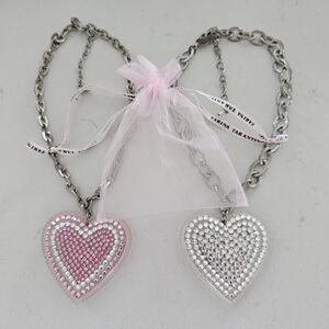 Authentic TARINA TARANTINO BIG LOVE Crystal Heart Necklaces (Set of 2)
